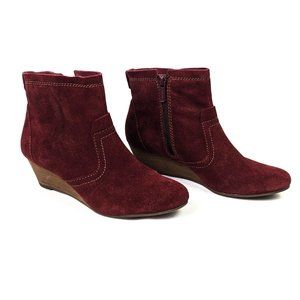 Calvin Klein Shayla Suede Wedge Ankle Boot | Wine